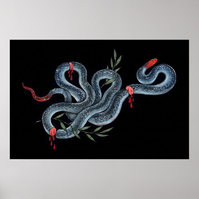 Affiche Serpent corail bleu 5x7 pouces à 8x10 pouces - imp (Devant)