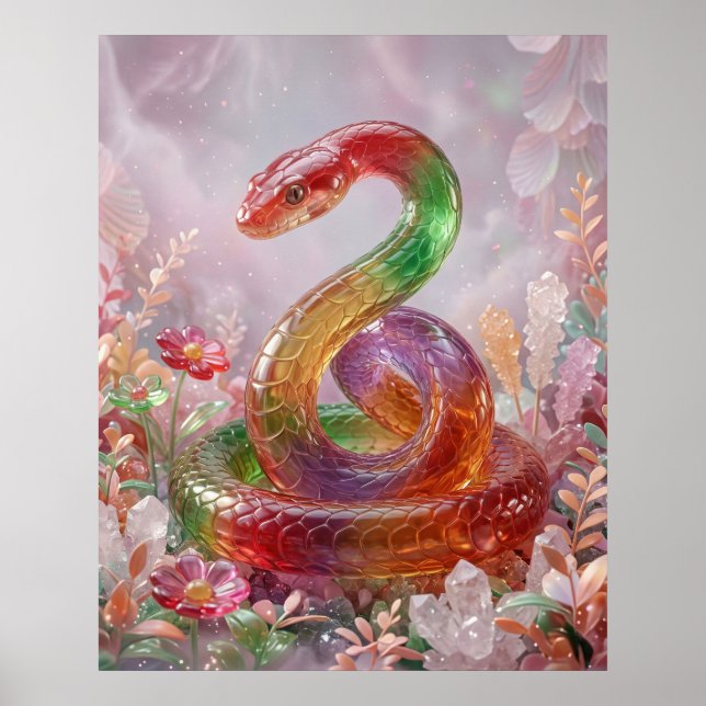 Affiche Serpent de bonbons Cristal en spirale (Devant)