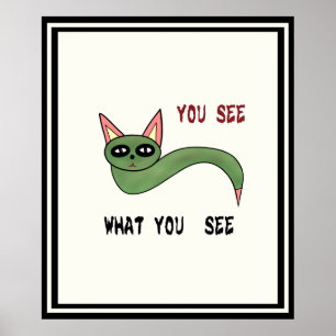 Affiche Serpent de chat vert