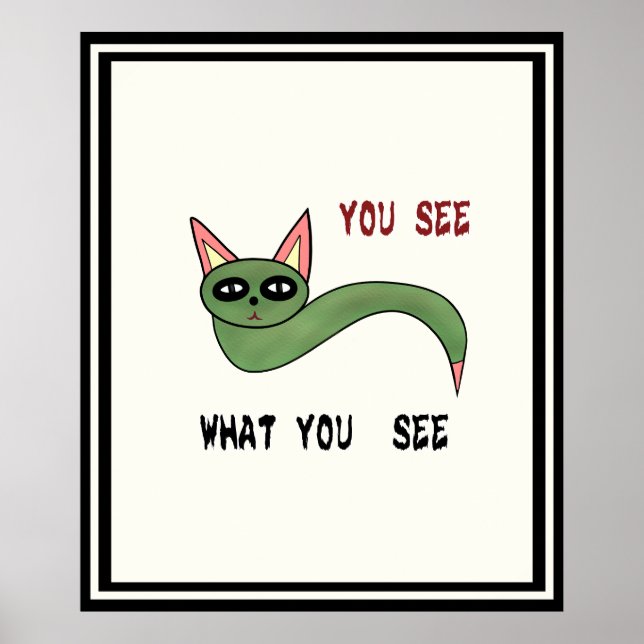 Affiche Serpent de chat vert (Devant)