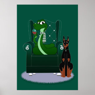 Affiche Serpent et chien
