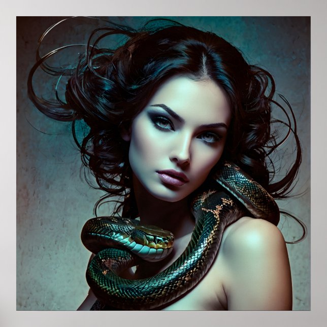 Affiche Serpent femme art (Devant)