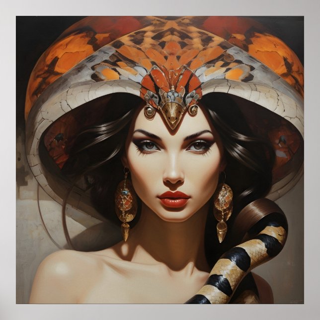 Affiche Serpent femme art (Devant)