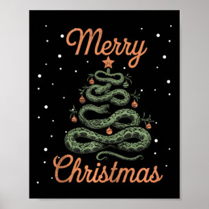 Affiche Serpent Noël Arbre de Noël Joyeux Christ