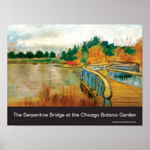 Affiche Serpentine Bridge au Chicago Botanic Garden