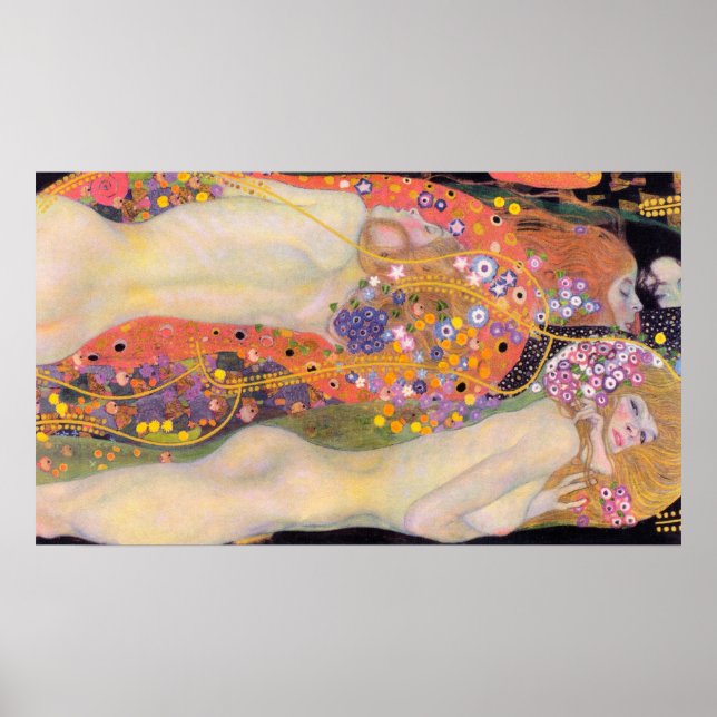 Affiche Serpents d'eau de Klimt II (Devant)