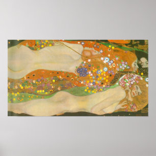 Affiche Serpents d'eau II de Gustav Klimt, Art nouveau