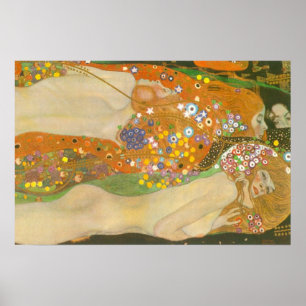 Affiche Serpents d'eau II de Gustav Klimt, Art nouveau