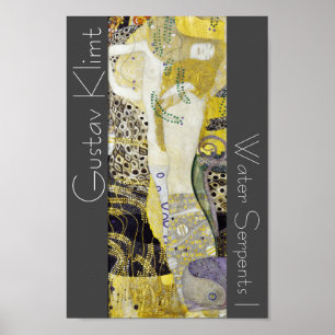 Affiche Serpents d'eau Klimt restaurés Peinture Art Nouvea