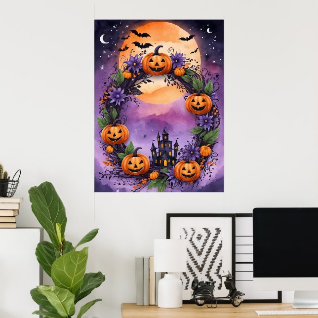 Affiche Serre Halloween enchantée (Bureau à domicile)