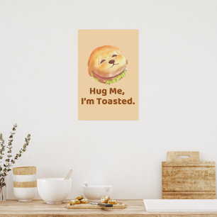 Affiche Serre-Moi Je Suis Grillé : Pun d'Art de Nourriture