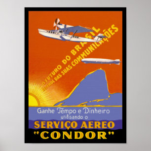 Affiche Service aérien de Brazillian de ~ de condor