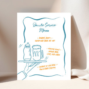 Affiche Service de bouteilles de Whimsical Baby shower Bar