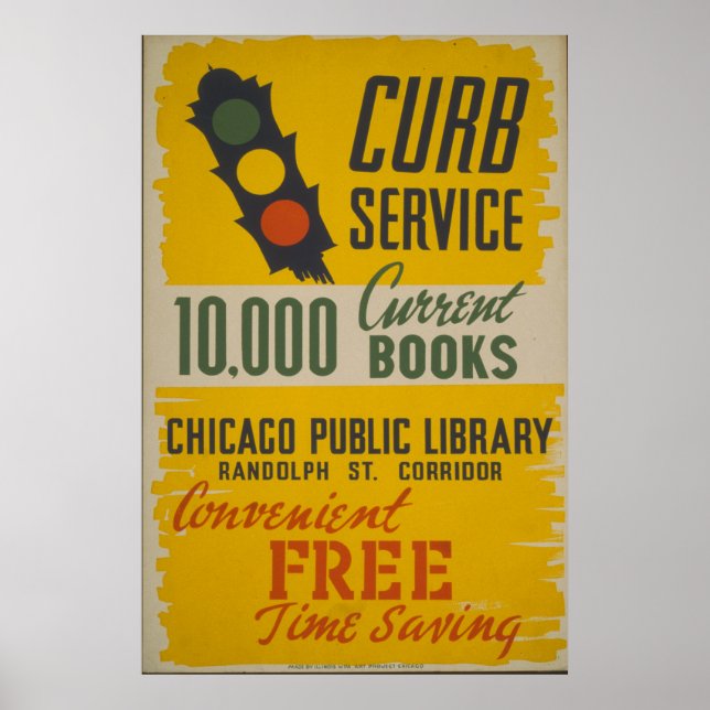 Affiche Service de curb de la bibliothèque publique de Chi (Devant)
