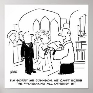 Affiche Service de l'église mariage Vicar ne peut pas frot