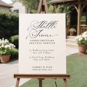 Affiche Service de navette mariage Signé Moderne Élégant