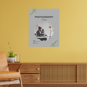Affiche Service de photographie moderne grise sur mesure