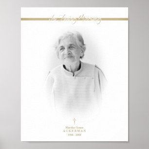 Affiche Service de Remembrance Photo Doré B&W Chers vôtres