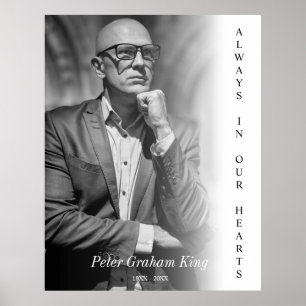 Affiche Service de Remémoration Funéraire Photo en Noir & 