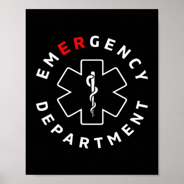 Affiche Service des urgences Er Infirmière rétro Santé  (Devant)