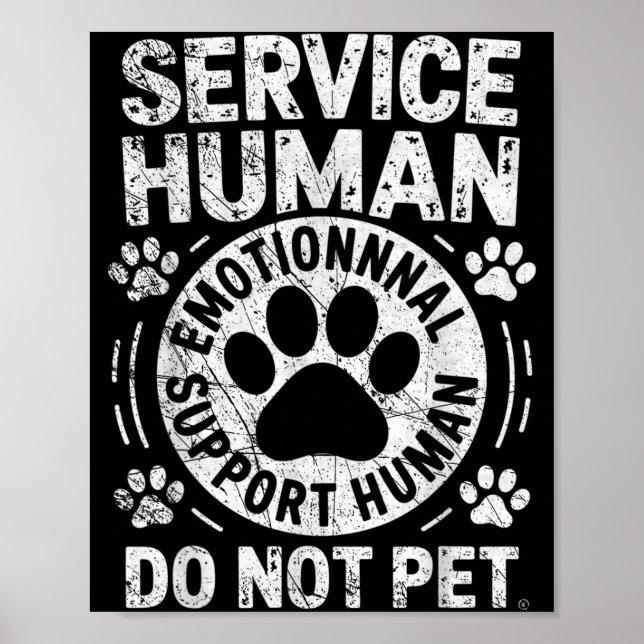 Affiche Service Dog Human Do Not Pet Funny Rescue Dog Owne (Devant)