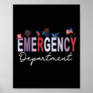 Affiche Service d'urgence 4 juillet Usa Emergency Roof