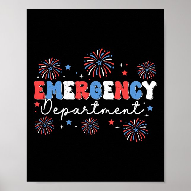 Affiche Service d'urgence du 4 juillet aux États-Unis (Devant)