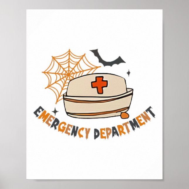 Affiche Service d'urgence Halloween Salle d'urgence Nurs (Devant)