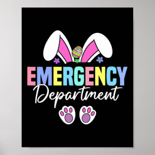 Affiche Service d'urgence Pâques Bunny Er Nurse Pâques