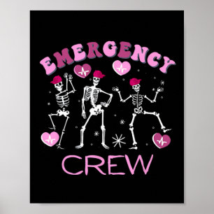 Affiche Service d'urgence rétro de la Saint-Valentin squel