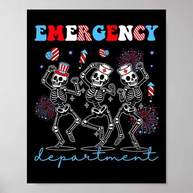 Affiche Service d'urgence Skeleton Danser Er Nurse 4e (Devant)