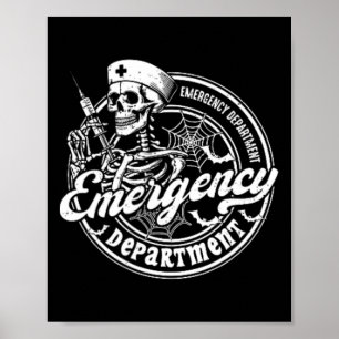 Affiche Service d'urgence Skeleton Er Nurse Halloween 2