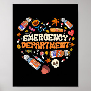 Affiche Service D'Urgence Soins Infirmiers Coeur Automne A