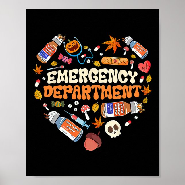 Affiche Service D'Urgence Soins Infirmiers Coeur Automne A (Devant)