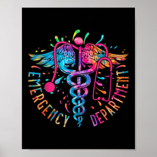 Affiche Service D'Urgence Tie Dye Ed Er Infirmière S