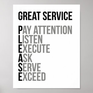 Affiche Service excellent S'il vous plaît