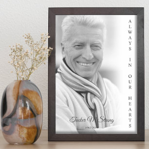 Affiche Service Funéraire Mémorial Photo Noir & Blanc