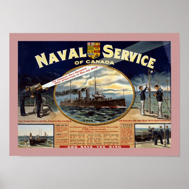 Affiche Service naval du Canada (toile) (Devant)
