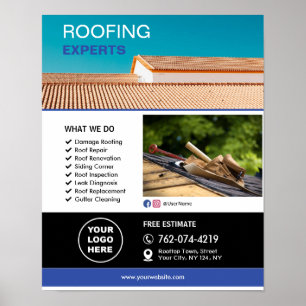 Affiche Services de Toiture Sur Mesure
