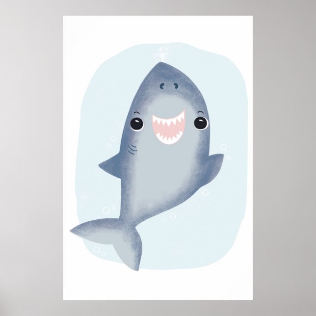 Affiche Serviette Baby Shark pour garçons de chambre à thè (Devant)