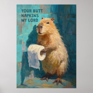 Affiche Serviettes pour votre derrière de capybara