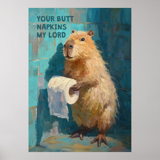 Affiche Serviettes pour votre derrière de capybara (Devant)