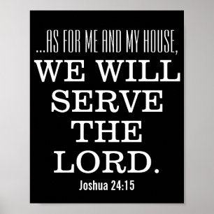 Affiche Servir le Seigneur Verset Biblique Écriture Joshua
