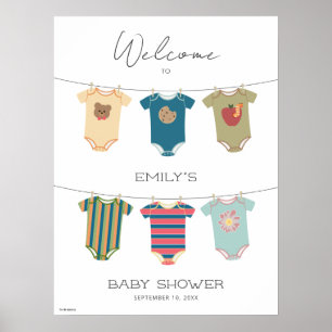 Affiche Sesame Pals Bodysues Baby shower Bienvenue