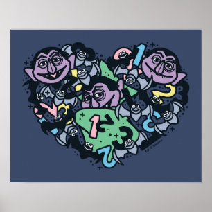 Affiche Sésame Sésame   Comte von Count Doodle Heart