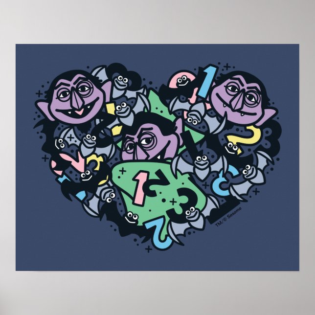 Affiche Sésame Sésame | Comte von Count Doodle Heart (Devant)