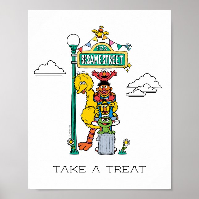 Affiche Sesame Street Characters & Street Sign (Devant)