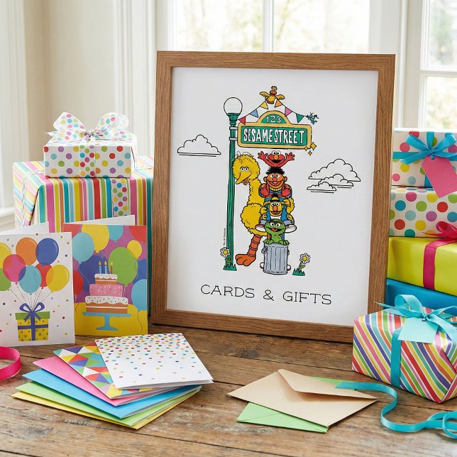 Affiche Sesame Street Characters & Street Sign (Créateur téléchargé)