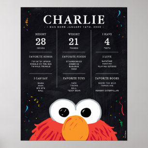 Affiche Sesame Street - Elmo   1er anniversaire étape impo
