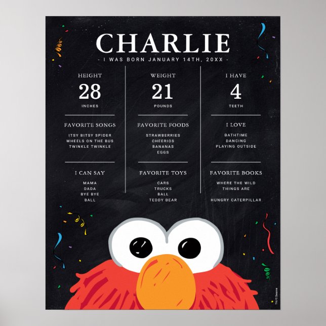Affiche Sesame Street - Elmo | 1er anniversaire étape impo (Devant)